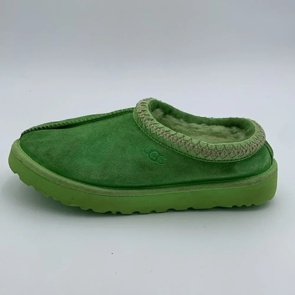 UGG bright lime green slip on Tasman style shoes mens size 10
